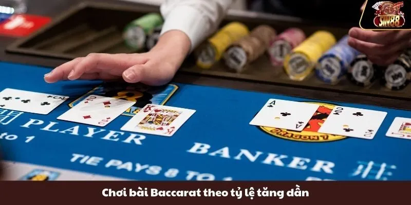 Chơi bài Baccarat theo tỷ lệ tăng dần